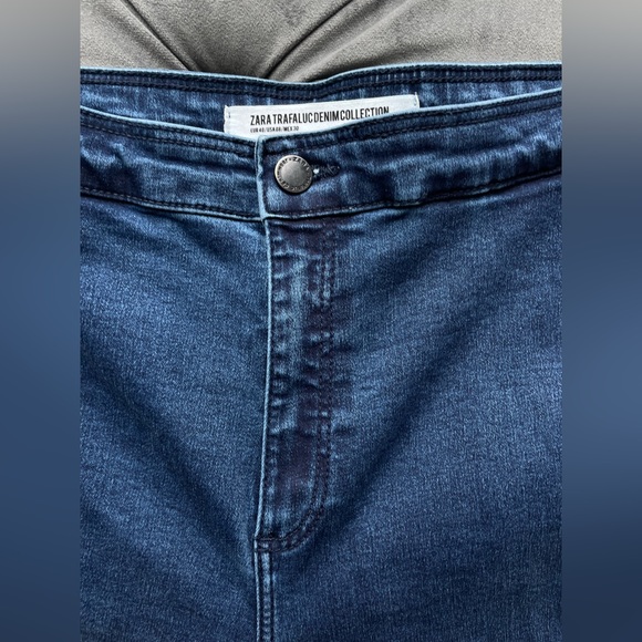 Zara High Rise Denim Side Stripe Raw Hem Jegging - Picture 2 of 7